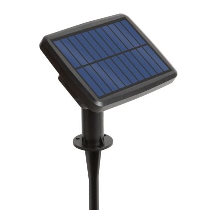 LED RGBIC Stmívatelný solární řetěz 30xLED/1,3W/3,7/5V 2200 mAh 14,37 m IP65 černá + dálkové ovládání