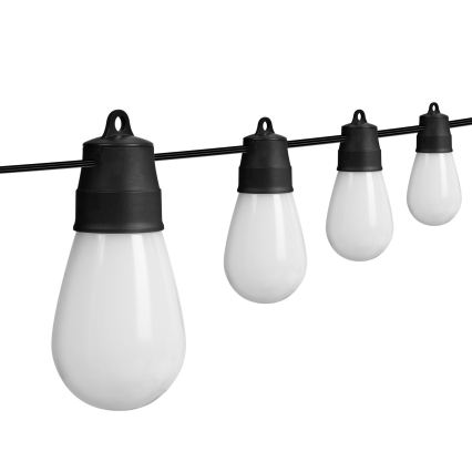 LED RGBIC Stmívatelný solární řetěz 15xLED/1,3W/3,7/5V 2200 mAh 8 m IP65 černá + dálkové ovládání