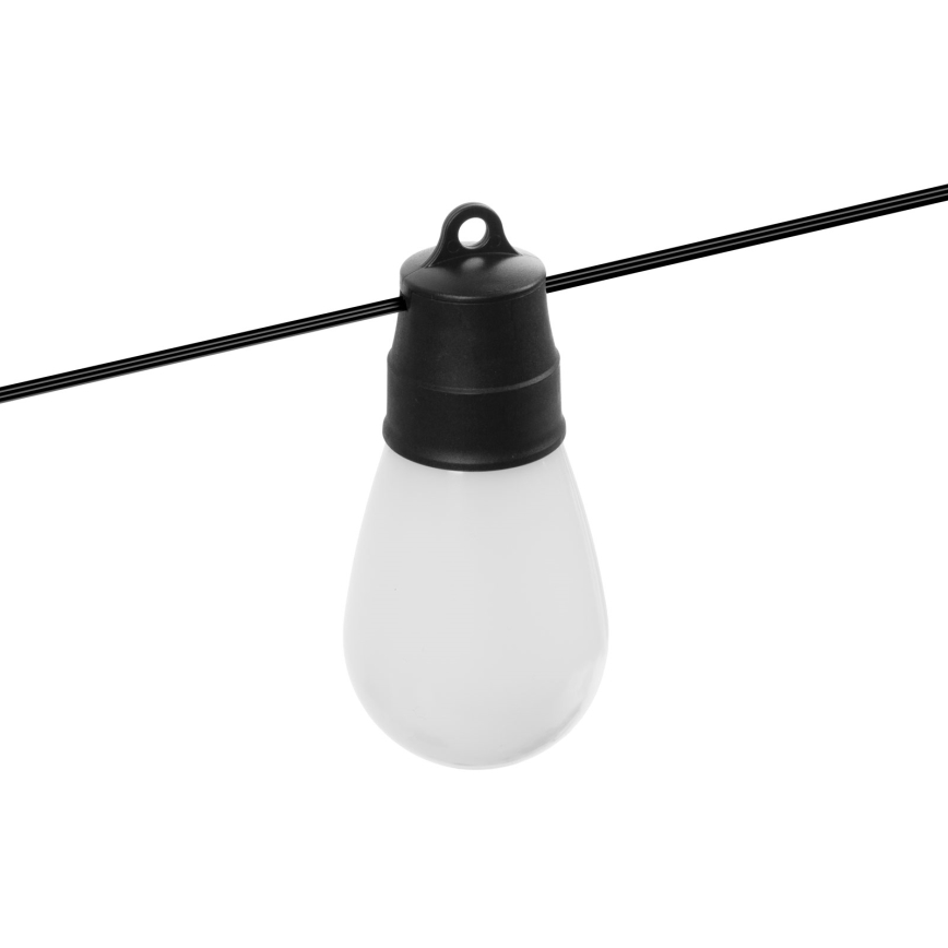 LED RGBIC Stmívatelný solární řetěz 15xLED/1,3W/3,7/5V 2200 mAh 8 m IP65 černá + dálkové ovládání