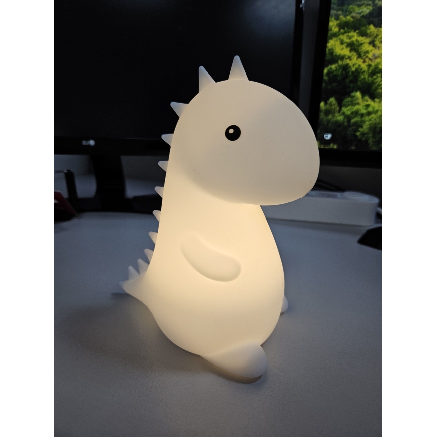 LED RGBW Dětská dotyková lampa LED/1W/5V USB 1200 mAh dinosaur