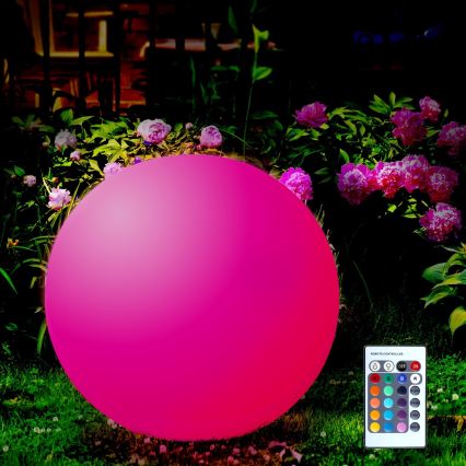 LED RGBW Solární lampa BALL LED/1,2V pr. 40 cm IP65 + dálkové ovládání