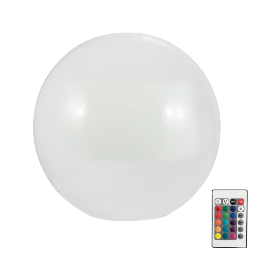 LED RGBW Solární lampa BALL LED/3,2V 500 mAh pr. 20 cm IP65 + dálkové ovládání