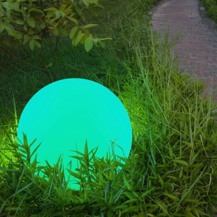 LED RGBW Solární lampa BALL LED/3,2V 500 mAh pr. 20 cm IP65 + dálkové ovládání