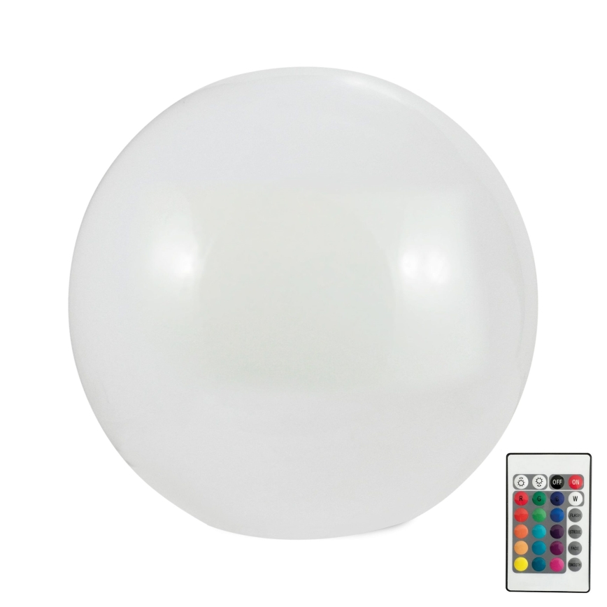LED RGBW Solární lampa BALL LED/3,2V 500 mAh pr. 30 cm IP65 + dálkové ovládání