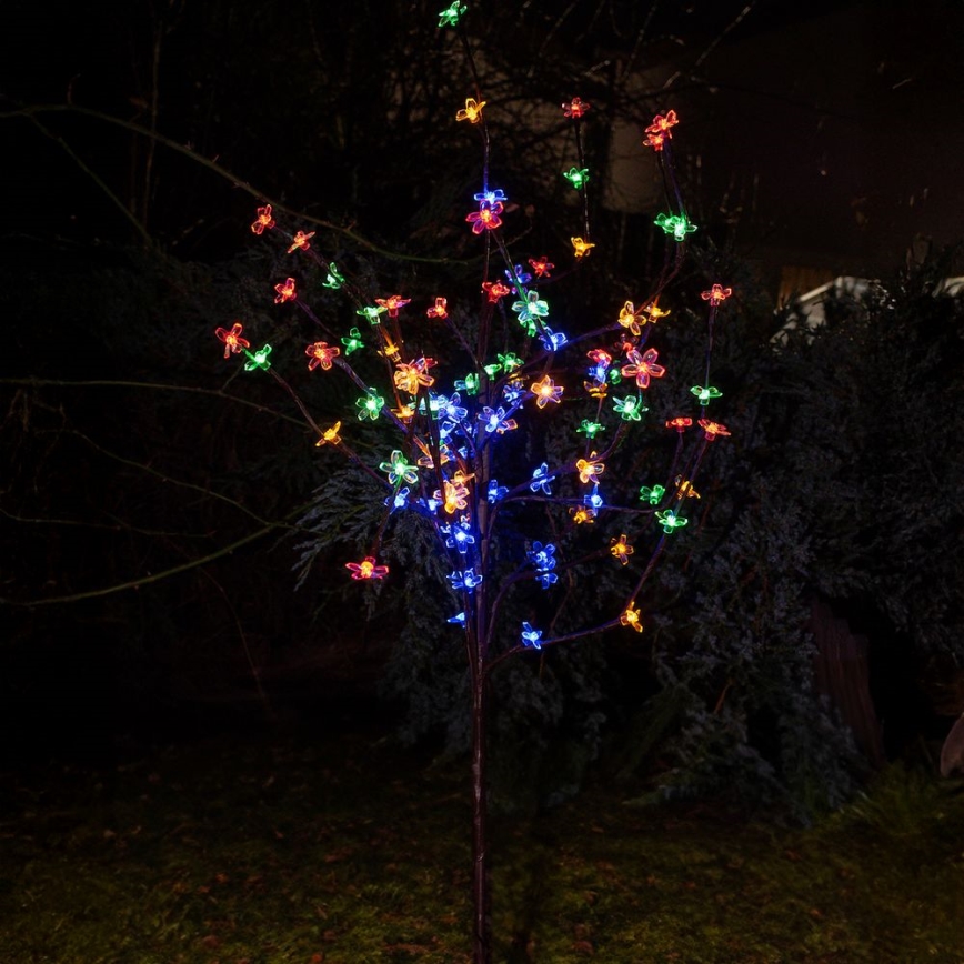 LED RGBW Solární svítidlo TREE LED/0,1W/1,2V 600 mAh IP44 hnědá