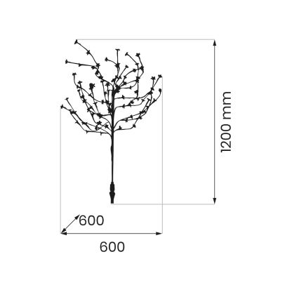 LED RGBW Solární svítidlo TREE LED/0,1W/1,2V 600 mAh IP44 hnědá