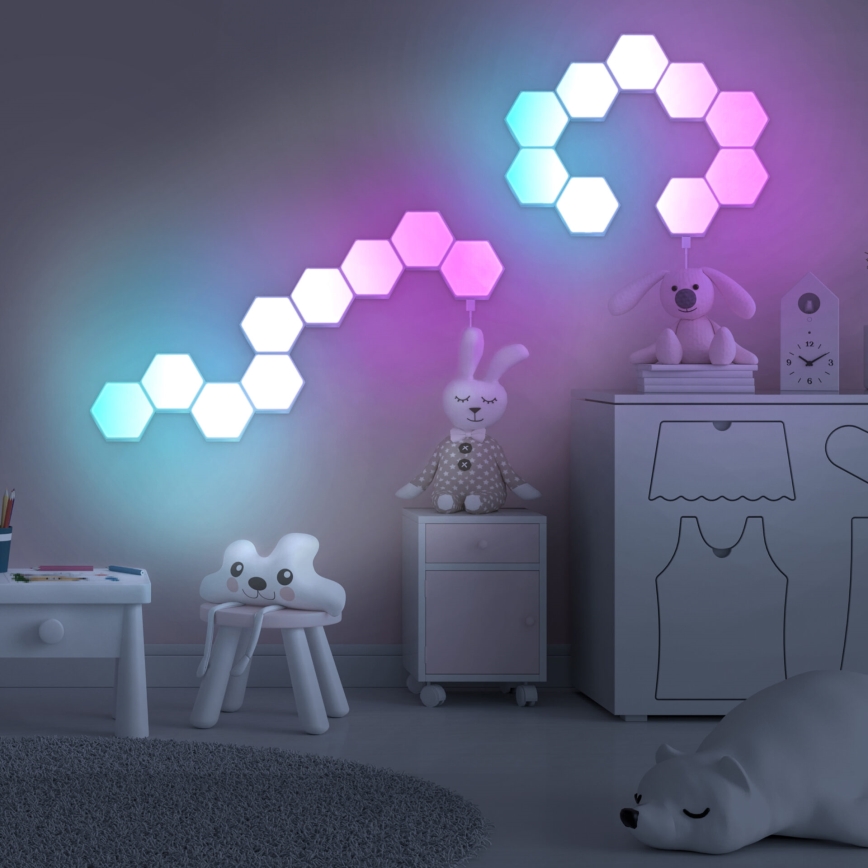 SADA 9x LED RGBW Stmívatelné nástěnné dekorační svítidlo MAYA LED/1W/230V + dálkové ovládání