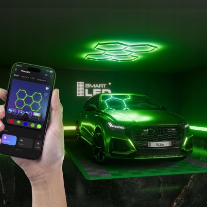 LED RGBW Stmívatelné stropní svítidlo HEXAGON LED/144W/85-265V 7000K 205x142 cm CRI 90 IP54 bílá + dálkové ovládání