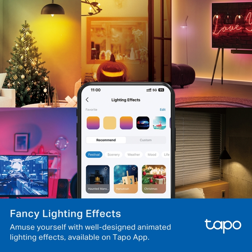 LED RGBW Stmívatelná chytrá žárovka E14/4,8W/230V 2500-6700K - TP-Link