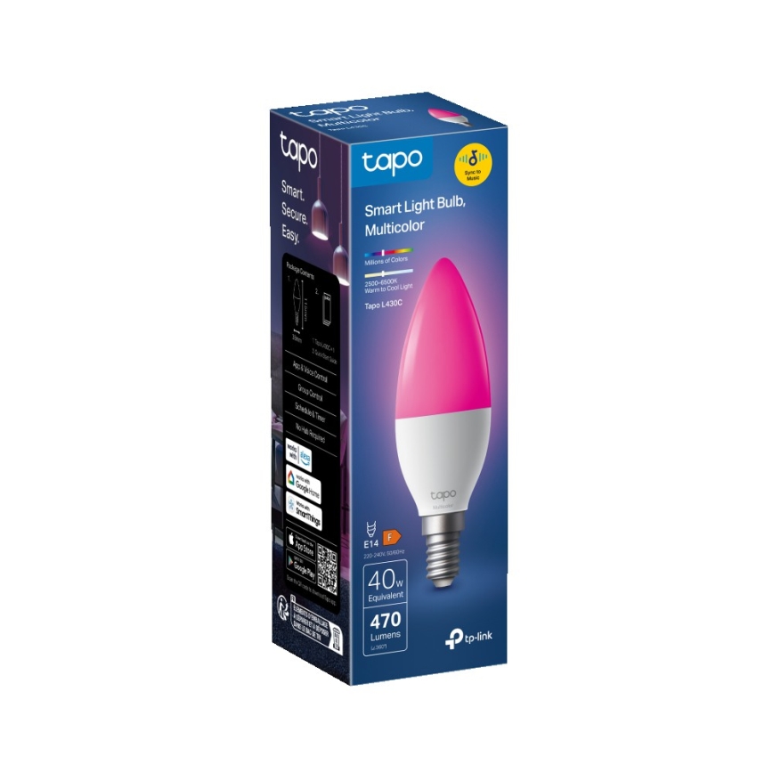 LED RGBW Stmívatelná chytrá žárovka E14/4,8W/230V 2500-6700K - TP-Link