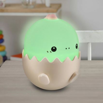 LED RGBW Stmívatelná dětská dotyková lampa BABY DINO LED/0,75W/5V USB 1200 mAh růžová