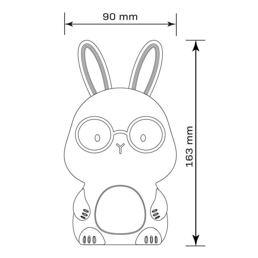 LED RGBW Stmívatelná dětská dotyková lampa FLORKA LED/1W/5V USB 1200 mAh zajíček modrá