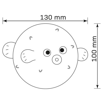 LED RGBW Stmívatelná dětská dotyková lampa HELA LED/1W/5V USB 1200 mAh rybička růžová