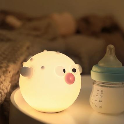 LED RGBW Stmívatelná dětská dotyková lampa HELI LED/1W/5V USB 1200 mAh rybička modrá