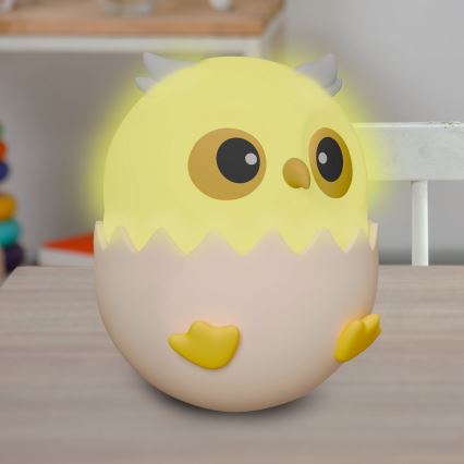 LED RGBW Stmívatelná dětská dotyková lampa OWL LED/1W/5V USB 1200 mAh sova modrá