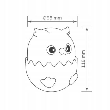 LED RGBW Stmívatelná dětská dotyková lampa OWL LED/1W/5V USB 1200 mAh sova modrá