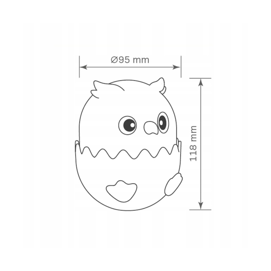 LED RGBW Stmívatelná dětská dotyková lampa OWL LED/1W/5V USB 1200 mAh sova modrá