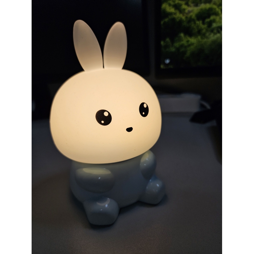 LED RGBW Stmívatelná dětská dotyková lampa LED/1W/5V USB 1200 mAh zajíc