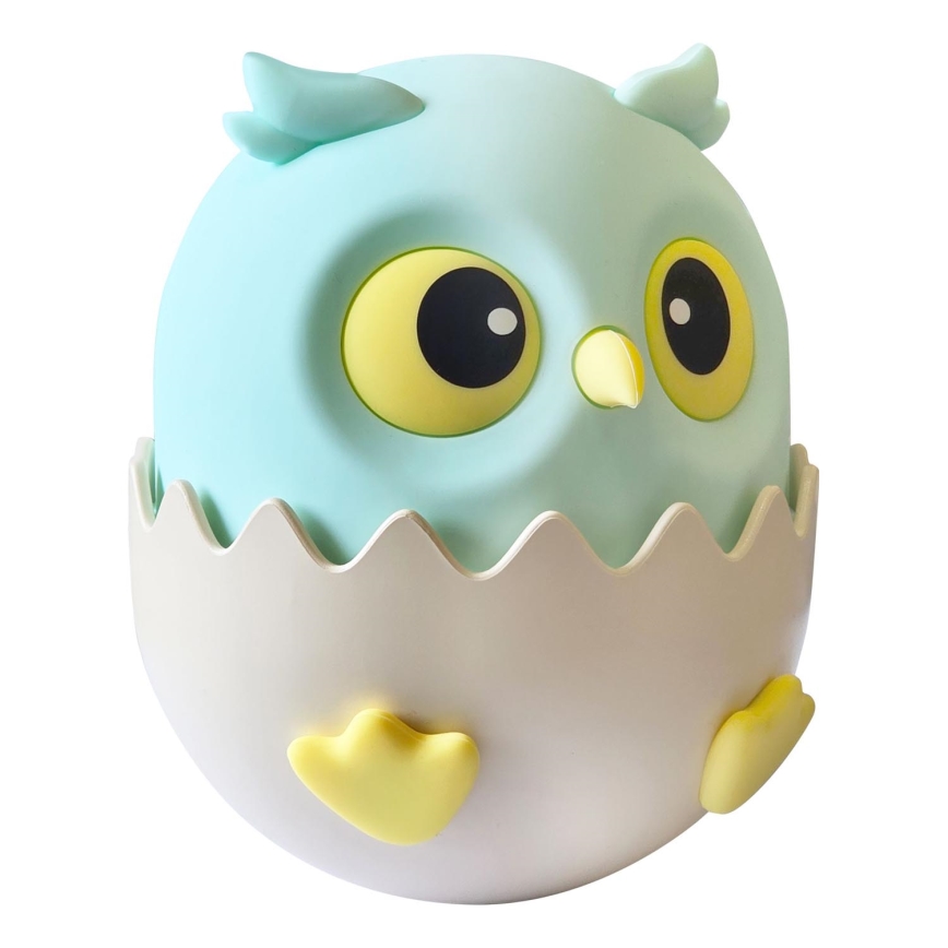 LED RGBW Stmívatelná dětská dotyková lampa OWL LED/1W/5V USB 1200 mAh sova modrá