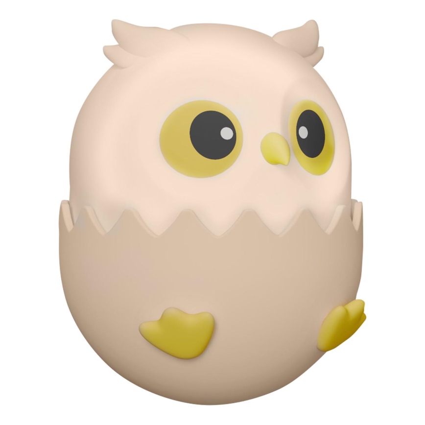 LED RGBW Stmívatelná dětská dotyková lampa OWL LED/1W/5V USB 1200 mAh sova růžová