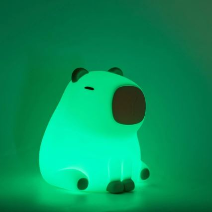 LED RGBW Stmívatelná dětská dotyková lampa LED/1W/5V USB 1200 mAh kapybara