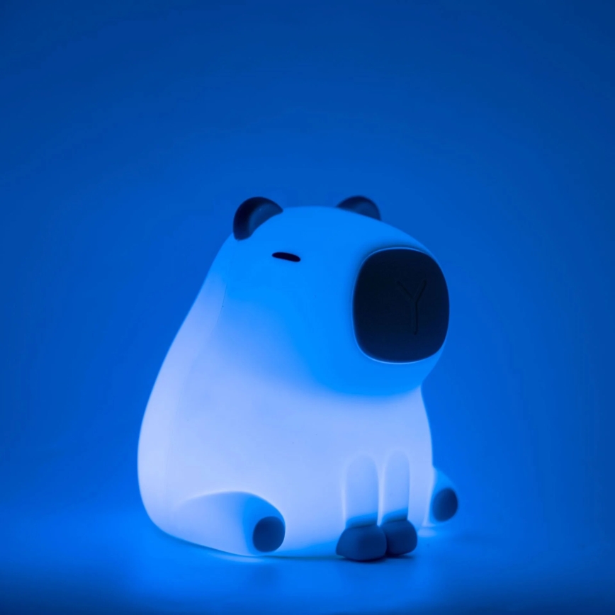 LED RGBW Stmívatelná dětská dotyková lampa LED/1W/5V USB 1200 mAh kapybara