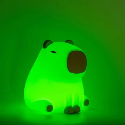 LED RGBW Stmívatelná dětská dotyková lampa LED/1W/5V USB 1200 mAh kapybara
