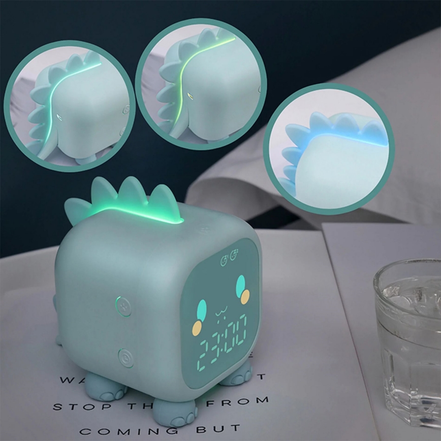 LED RGBW Stmívatelná dětská noční lampička s budíkem FILIP LED/1,5W/5V 1500 mAh