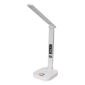 LED RGBW Stmívatelná dotyková stolní lampa s bezdrátovým nabíjením, displejem a USB portem MAGNUS LED/6W/5V 3000-6500K bílá
