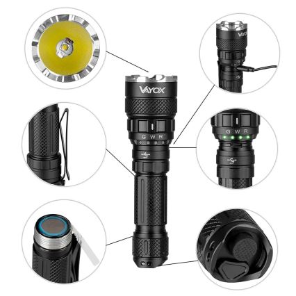LED RGBW Stmívatelná nabíjecí svítilna LED/15W/5V IP66 1500 lm 2000 mAh