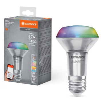 LED RGBW Stmívatelná reflektorová žárovka SMART+ R63 E27/4,7W/230V 2700-6500K Wi-Fi - Ledvance