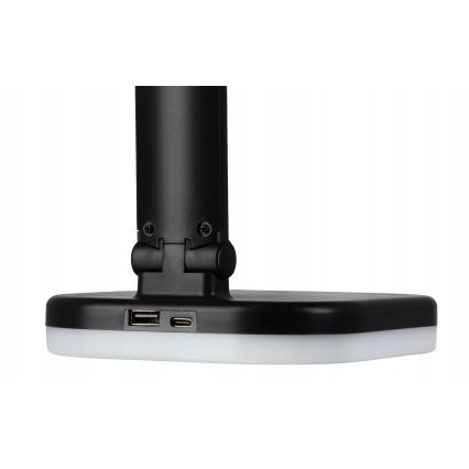 LED RGBW Stmívatelná stolní lampa s bezdrátovým nabíjením LED/7W/5V USB černá