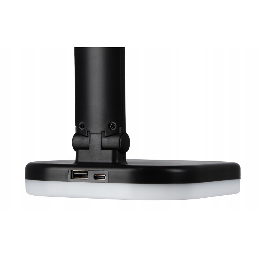 LED RGBW Stmívatelná stolní lampa s bezdrátovým nabíjením LED/7W/5V USB černá