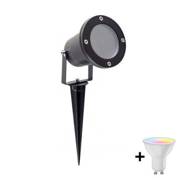 LED RGBW Stmívatelná venkovní lampa BLAKE 1xGU10/4,8W/230V IP65 + dálkové ovládání