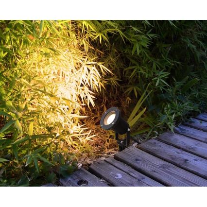 LED RGBW Stmívatelná venkovní lampa BLAKE 1xGU10/4,8W/230V IP65 + dálkové ovládání