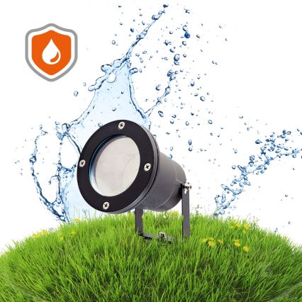 LED RGBW Stmívatelná venkovní lampa BLAKE 1xGU10/6W/230V IP65 + dálkové ovládání