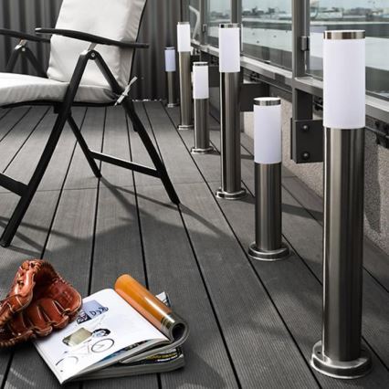 LED RGBW Stmívatelná venkovní lampa LIVIA 1xE27/6,5W/230V 2700-6500K Wi-Fi 100 cm IP44 stříbrná
