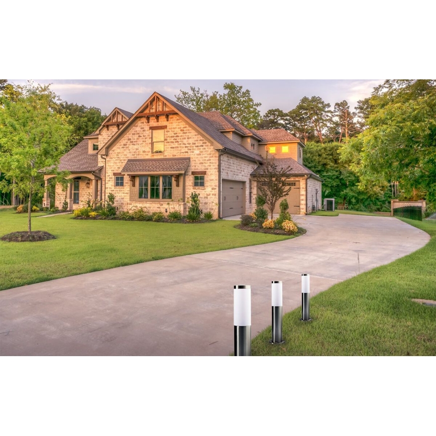 LED RGBW Stmívatelná venkovní lampa LIVIA 1xE27/6,5W/230V 2700-6500K Wi-Fi 45 cm IP44 stříbrná