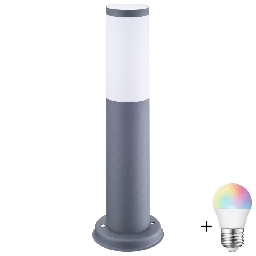 LED RGBW Stmívatelná venkovní lampa OSLO 1xE27/6,5W/230V 2700-6500K Wi-Fi 45 cm IP44 antracit