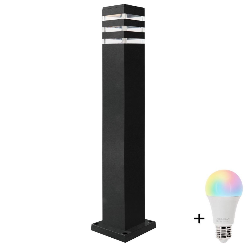 LED RGBW Stmívatelná venkovní lampa TEKSAS 1xE27/12W/230V 2700-6500K Wi-Fi 74 cm IP44 antracit
