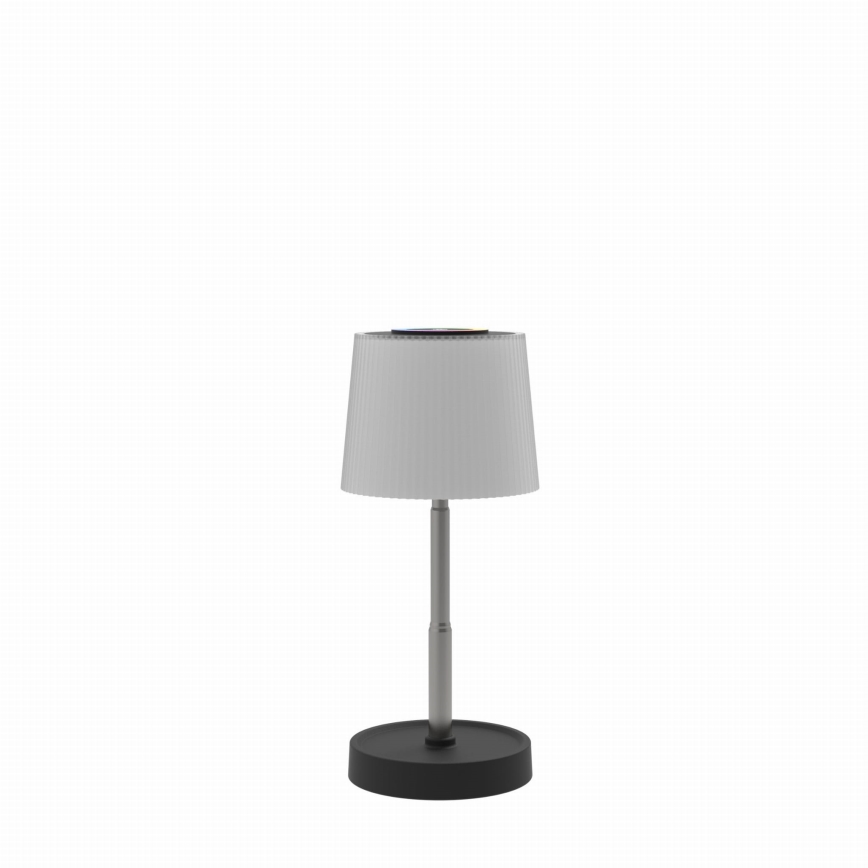 LED RGBW Stmívatelná dotyková venkovní nabíjecí stolní lampa LED/2W/5V IP44 1200 mAh šedá