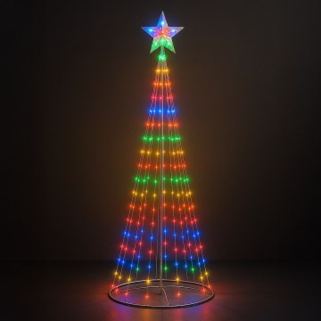 LED RGBW Stmívatelná venkovní vánoční dekorace LED/4W/230V 180 cm IP44 stromek + dálkové ovládání