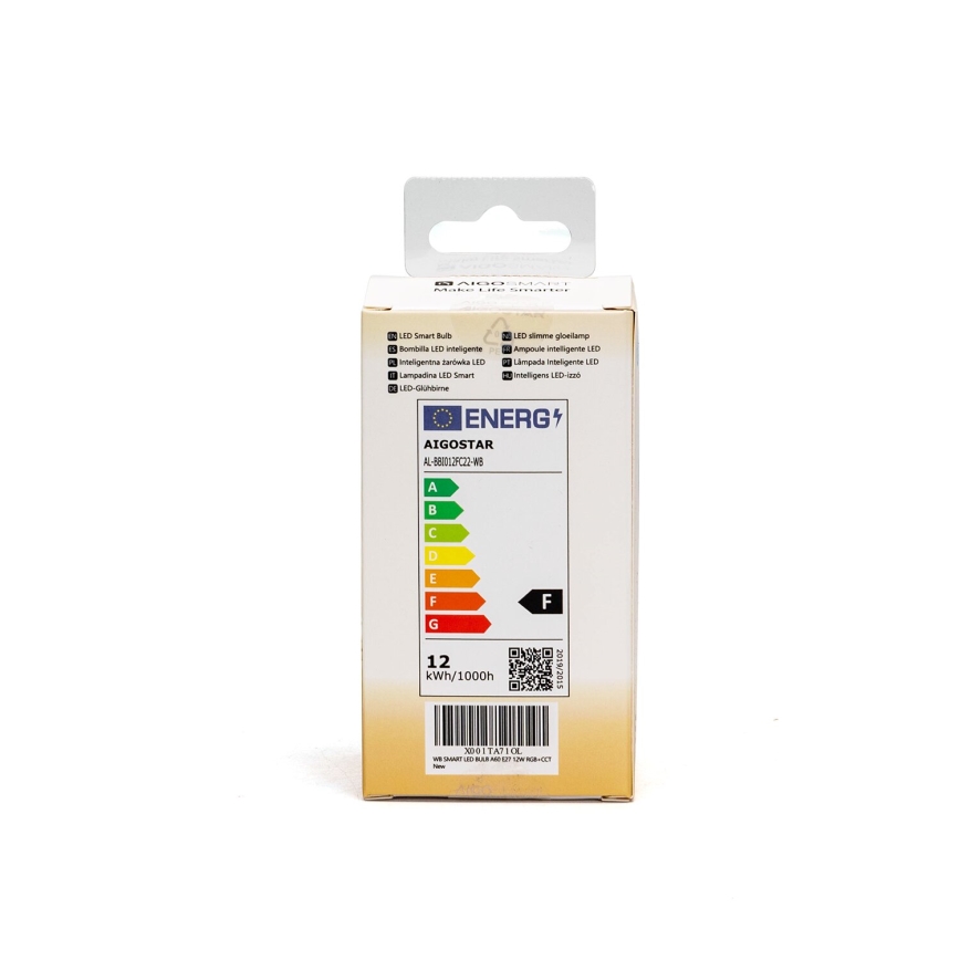 LED RGBW Stmívatelná žárovka A60 E27/12W/230V 2700-6500K Wi-Fi - Aigostar