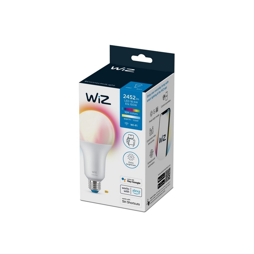 LED RGBW Stmívatelná žárovka A80 E27/18,5W/230V 2200-6500K CRI 90 Wi-Fi - WiZ