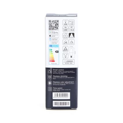 LED RGBW Stmívatelná žárovka C37 E14/5W/230V 3000-6500K Wi-Fi - Aigostar