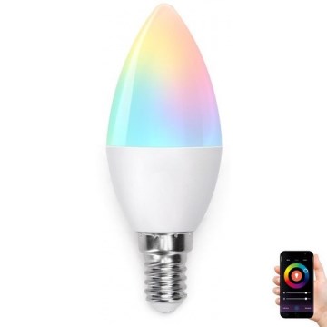 LED RGBW Stmívatelná žárovka C37 E14/7W/230V 3000-6500K Wi-Fi - Aigostar