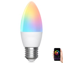 LED RGBW Stmívatelná žárovka C37 E27/6,5W/230V 2700-6500K Wi-Fi - Aigostar