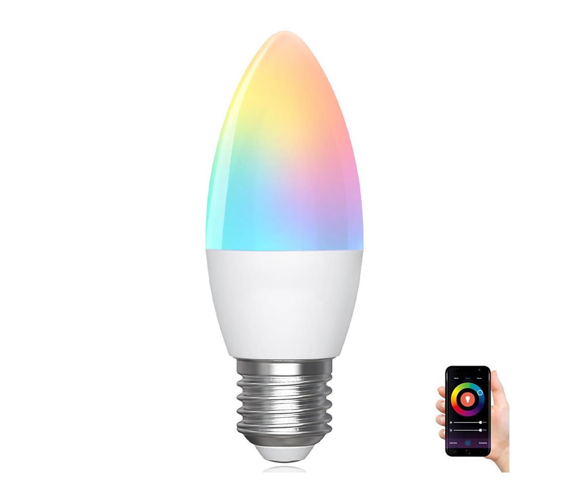  B.V. LED RGBW Stmívatelná žárovka C37 E27/6,5W/230V 2700-6500K Wi-Fi -  