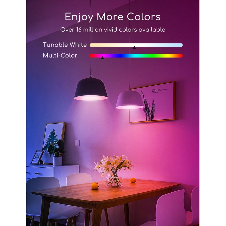LED RGBW Stmívatelná žárovka C37 E27/7W/230V 3000-6500K Wi-Fi - Aigostar