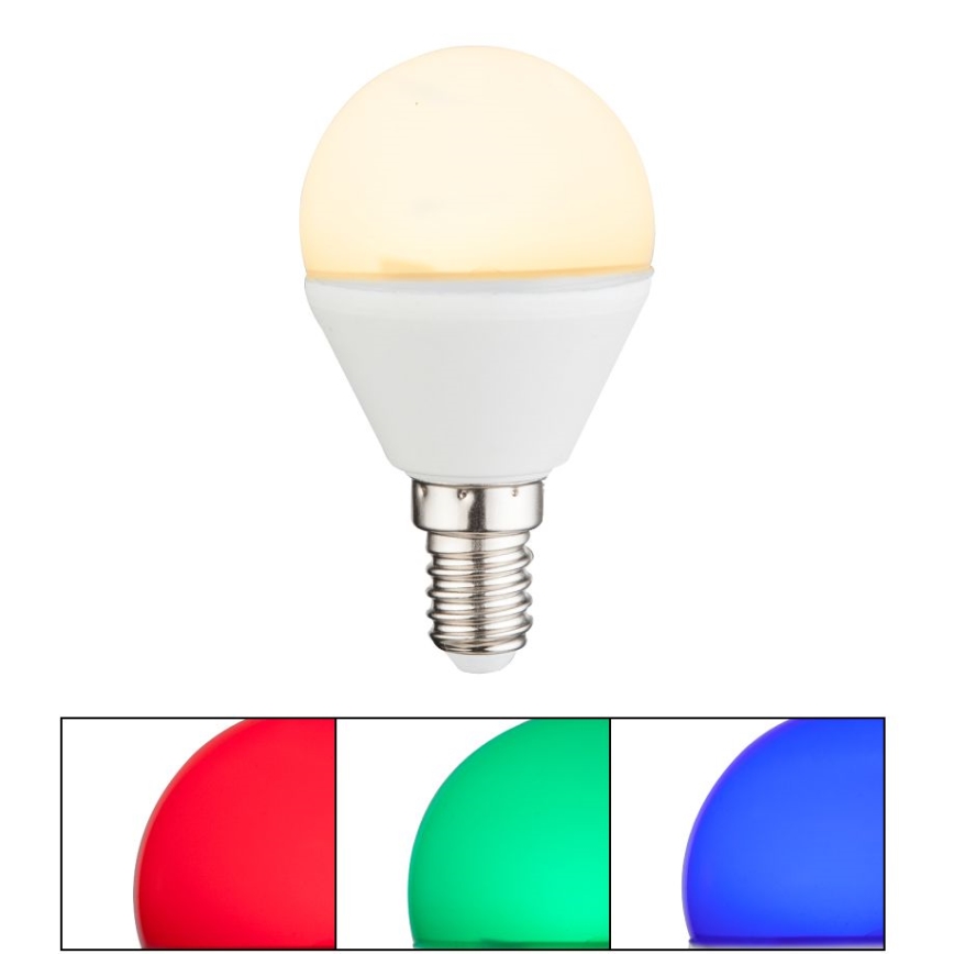LED RGBW Stmívatelná žárovka E14/4,9W/230V 2700K + dálkové ovládání - Globo